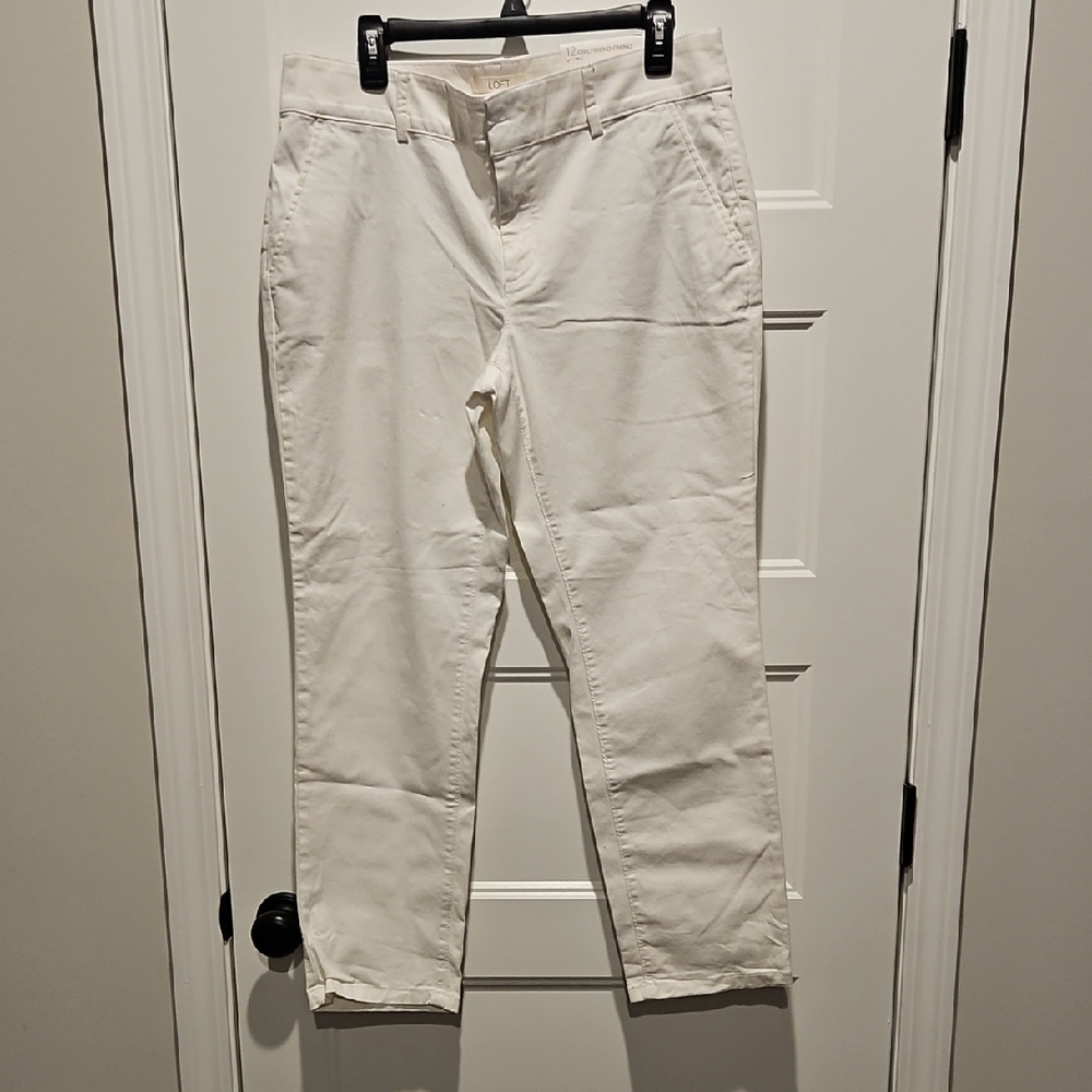 Loft White Ankle Pants